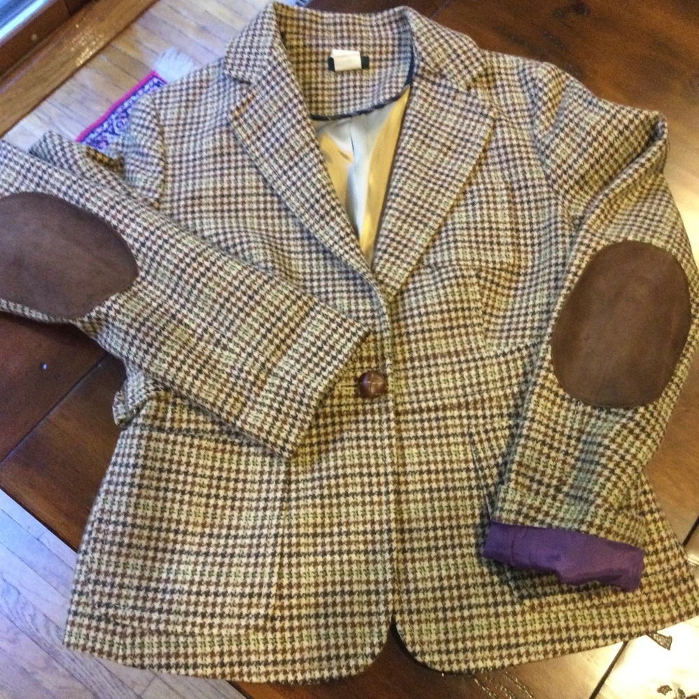 J. Crew vintage wool houndstooth jacket. Size 4.